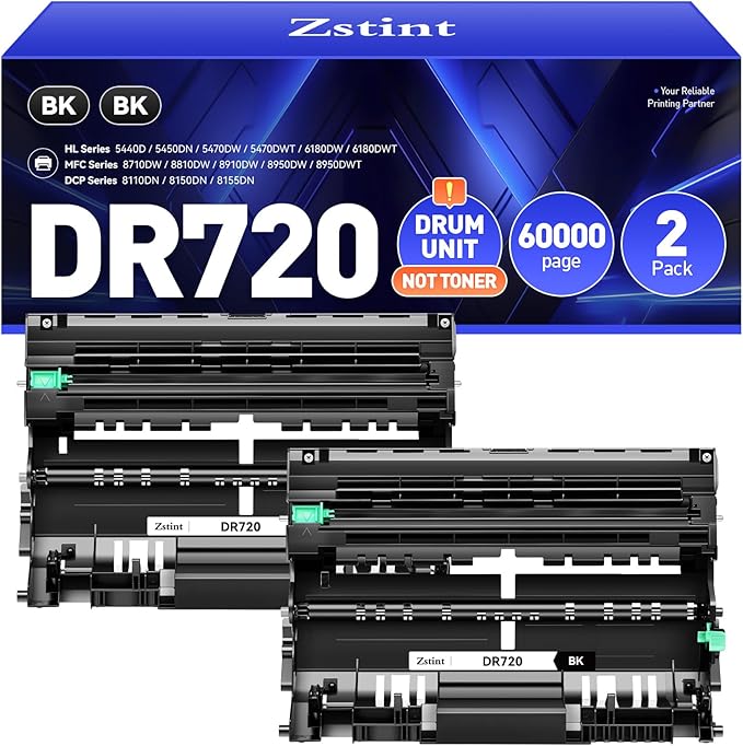 DR720 Drum Unit(Not Toner)2-Pack Replacement for Brother DR720 DR-720 Imaging Drum Compatible for Brother HL-5450DN HL-5470DW HL-6180DW MFC-8710DW MFC-8910DW MFC-8950DW DCP-8150DN 8155DN Laser Printer-DeskLoop Office