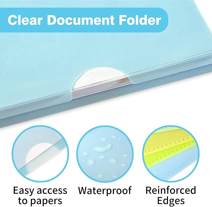 48 Pack Plastic File Folders, Letter Size Clear Project Sleeves - Image 3