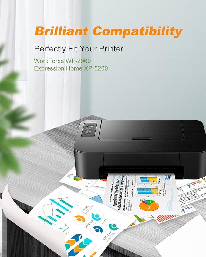 222XL Ink Cartridges Combo Pack Remanufactured Replacement for Epson 222 Ink Cartridges for Epson 222 XL 222XL for Epson XP-5200 Printer for Workforce WF-2960 Printer (4 Pack, 222 Ink)-DeskLoop Office