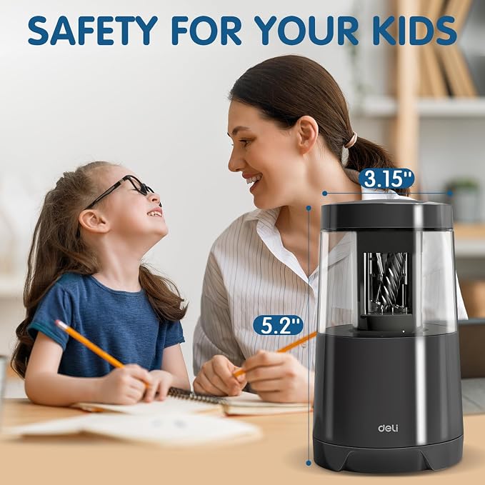 Deli Electric Pencil Sharpener, Automatic Pencil Sharpeners - Image 7