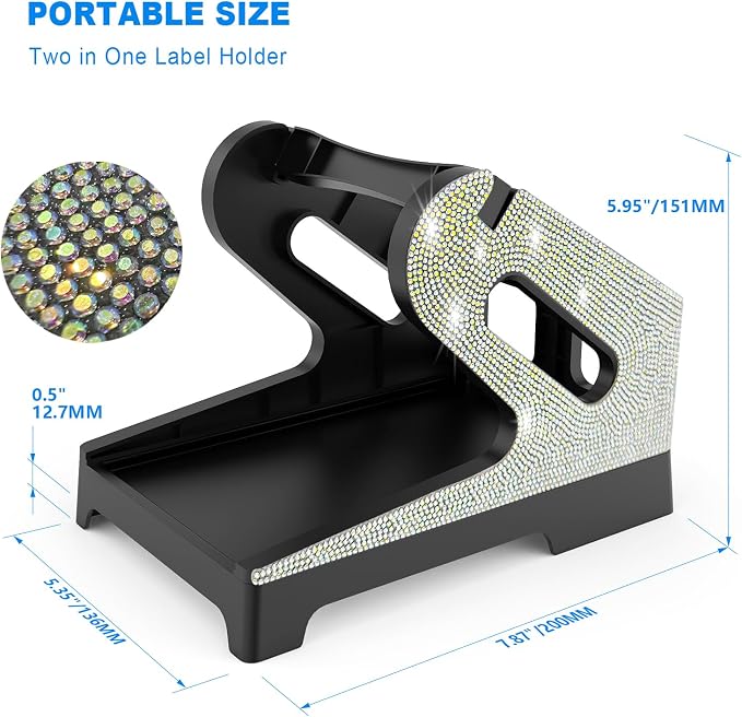 Vazioyar Shining Rhinestone Label Holder, Thermal Label Holder - Image 2