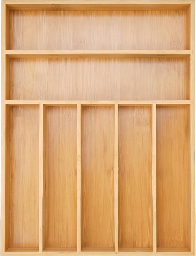 Besilord Silverware Organizer Kitchen Drawer Organizer Utensil Organizer Bamboo by Besilord