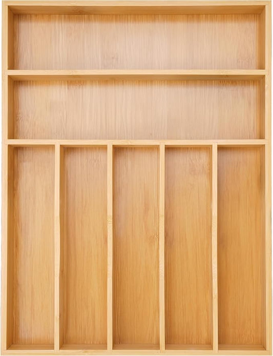 Besilord Silverware Organizer Kitchen Drawer Organizer Utensil Organizer Bamboo by Besilord
