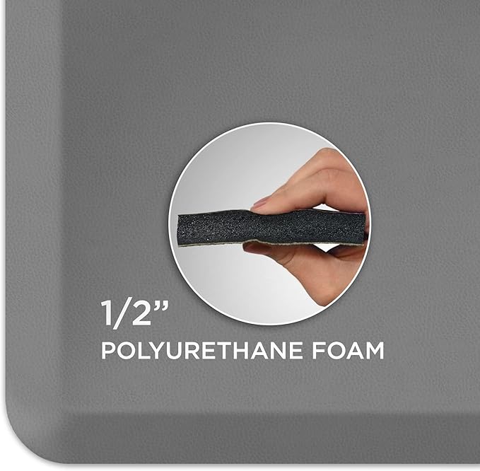 GelPro Utility Anti-Fatigue Runner Mat, Leather Grain Grey - 20x72-DeskLoop Office