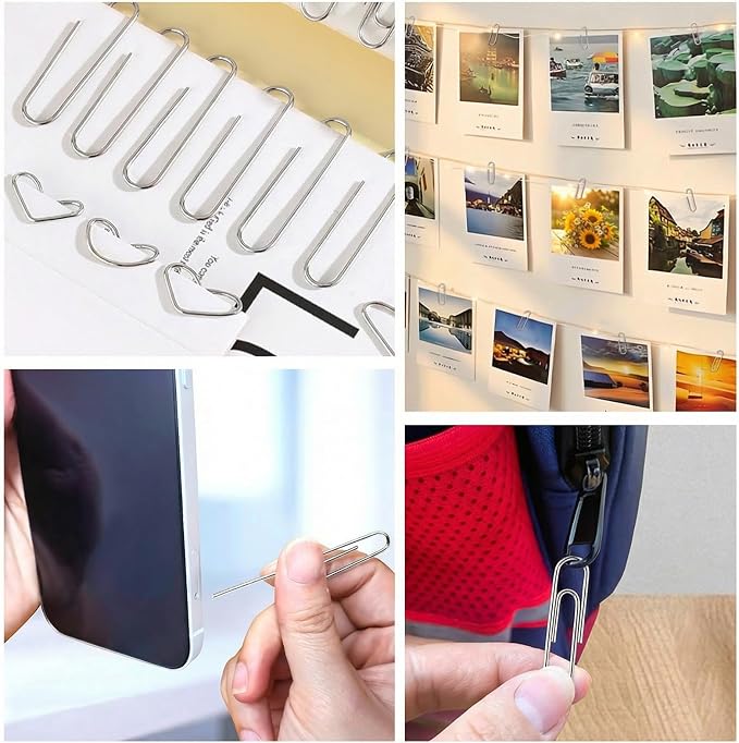 276Pcs Paper Clips and Binder Clips Assorted Sizes，Black Binder Paper Clips - Image 5