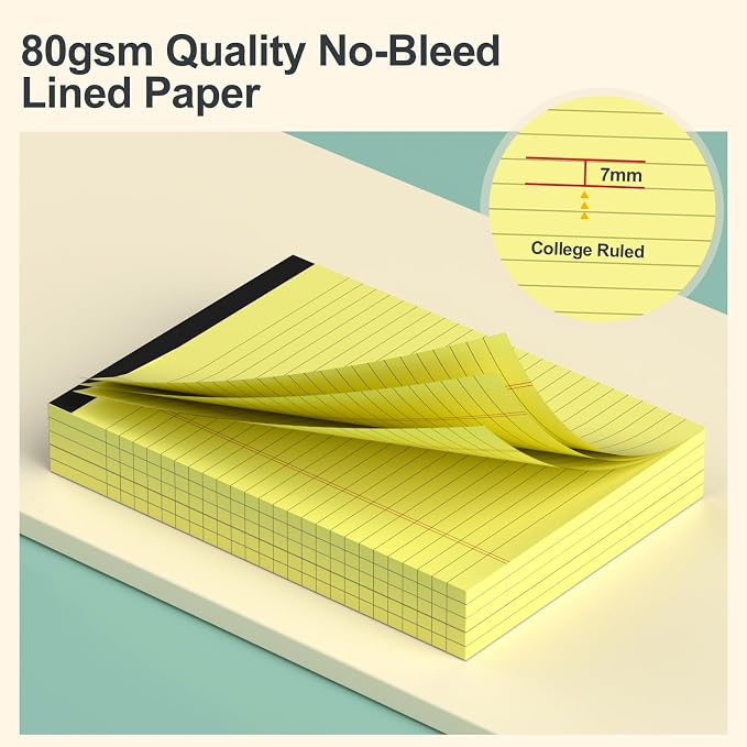 8 Pack Yellow Legal Pads 5x8 Small Note Pads 240 Sheets Perforated Yellow Pads - Image 3