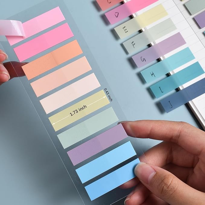 Lysas 2400pcs Book Tabs for Annotating, Writable Morandi Translucent Page - Image 6