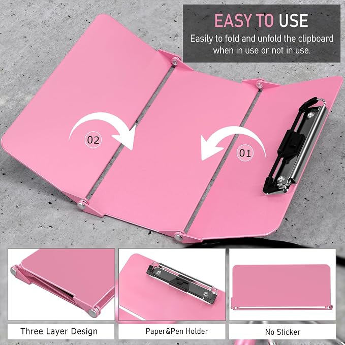 Nursing Clipboard Foldable Without Edition Cheat Charts, 3 Layers Aluminum - Image 2