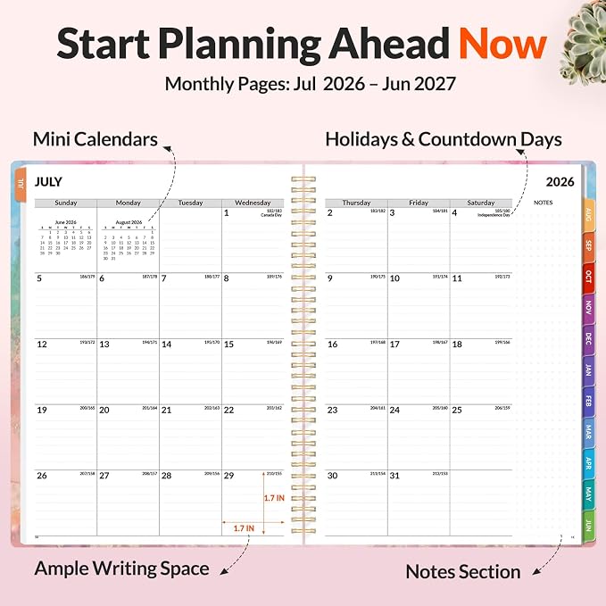 SUNEE Academic Planner 2026-2027 – Weekly & Monthly Planner, July 2026 to June - Image 3