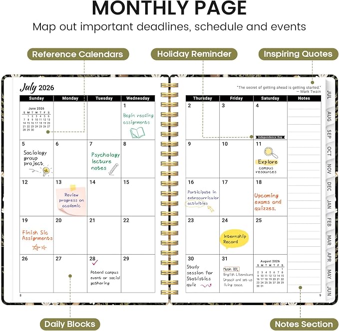 Planner 2026-2027, Academic Monthly and Weekly Calendar Planner - Image 2