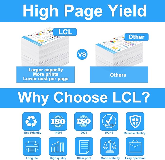 LCL Compatible LC401XL LC401 XL 401XL High Yield Ink Cartridge Replacement for Brother MFC-J1010DW MFC-J1012DW MFC-J1170DW Printer (Black Cyan Magenta Yellow 4-Pack)-DeskLoop Office