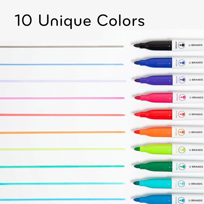 U Brands Low-Odor Mini Dry Erase Markers, Medium Point - Image 3