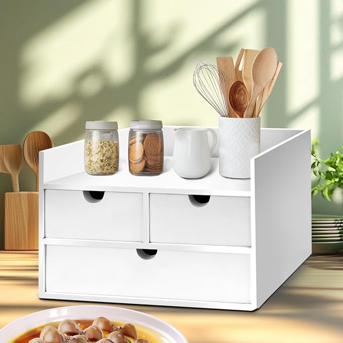 Charmewooden Bamboo Desk Organizer 3 Drawer - Image 5