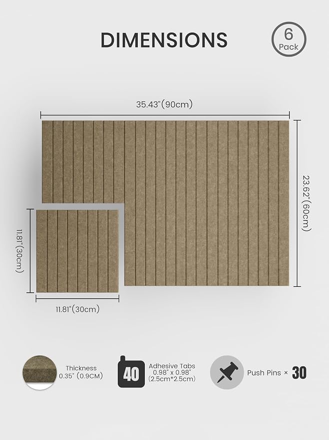 Bumusty Large Cork Board Alternative-36 x 24" Felt Bulletin Board Tiles - Image 2