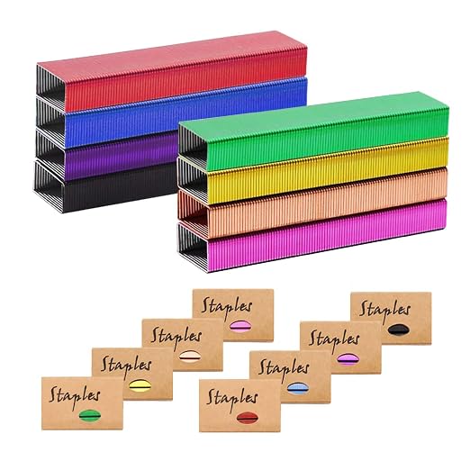 NatSumeBasics 8000 Colored Staples 26/6 Standard Colorful Staple Refill by NatSumeBasics