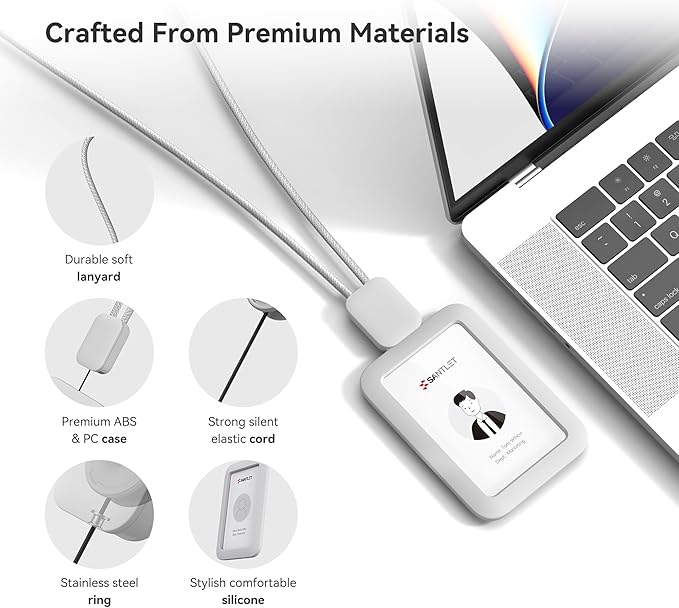 Premium ID Badge Holder with Lanyard, Retractable Badge Reel, Safety Breakaway - Image 2