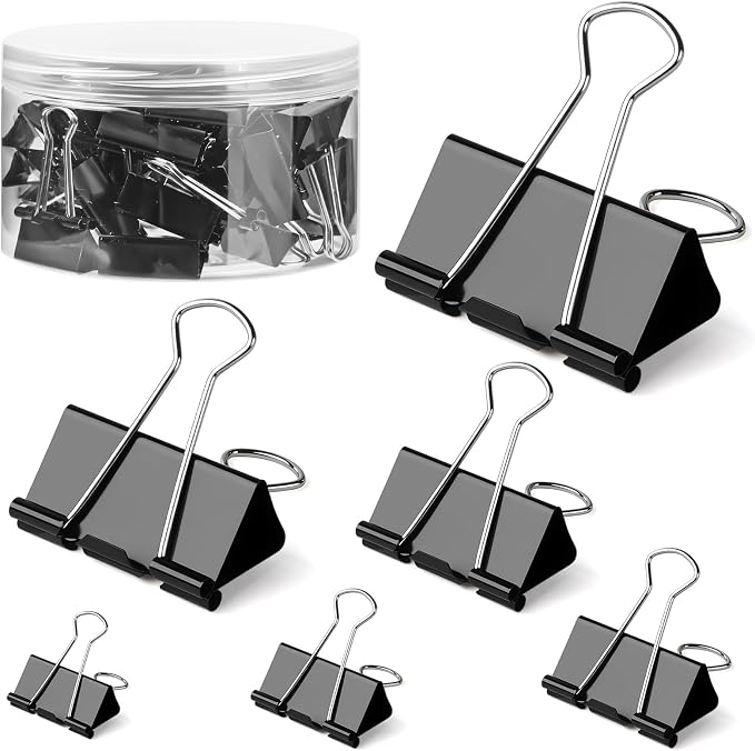 150 PCS Binder Clips Assorted Sizes, Extra Large Medium Small Mini and Micro by DJGINRO