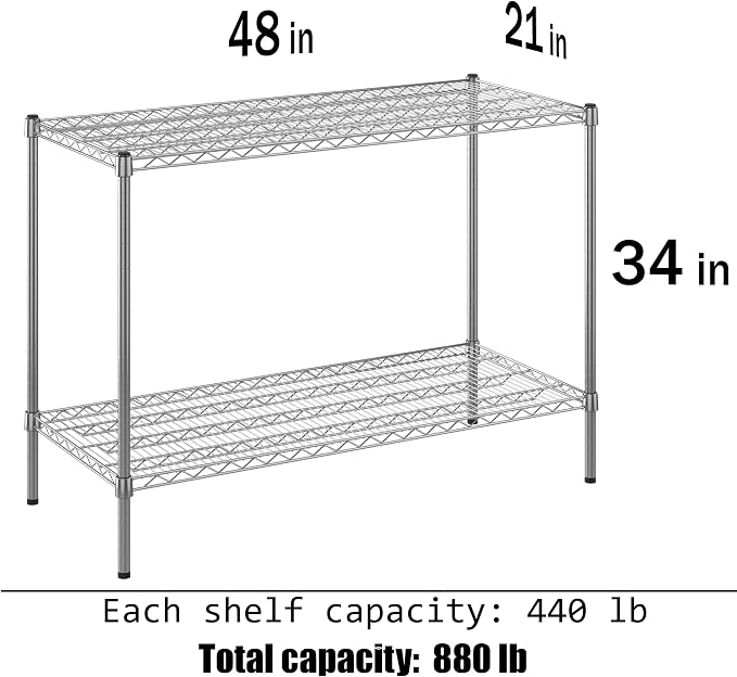 Regal Altair 21" Deep x 48" Wide x 34" Height Wire Shelving Kit | 2-Tier | NSF - Image 3
