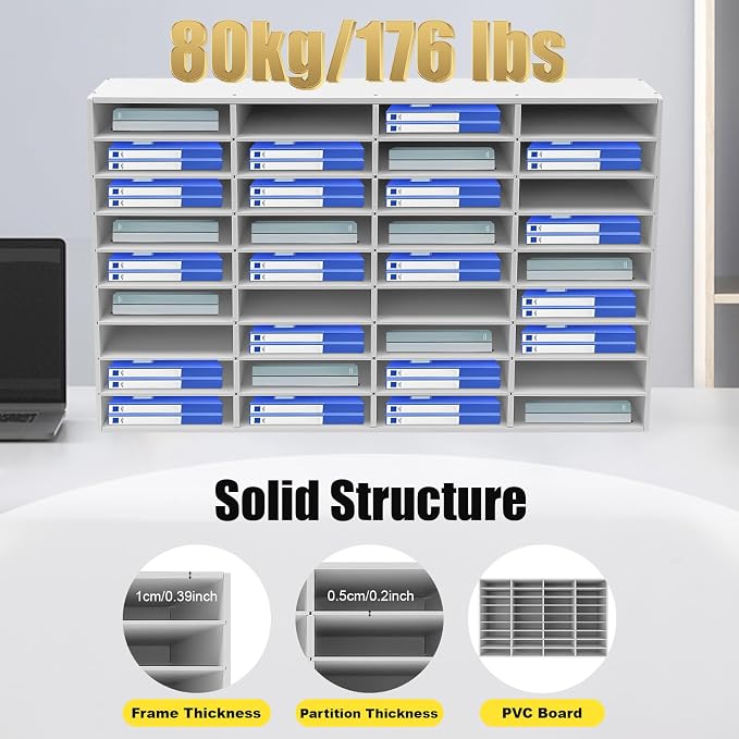 36 Slots Literature Organizer, Desktop Paper & Mail File Sorter - Image 3