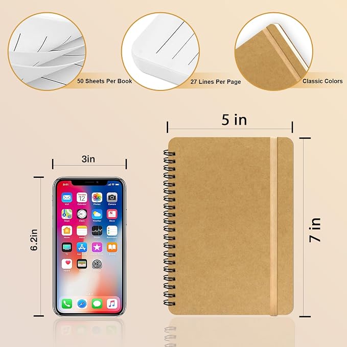 4 PCS Spiral Notebook, Spiral Journal Notebook, Notebooks - Image 2
