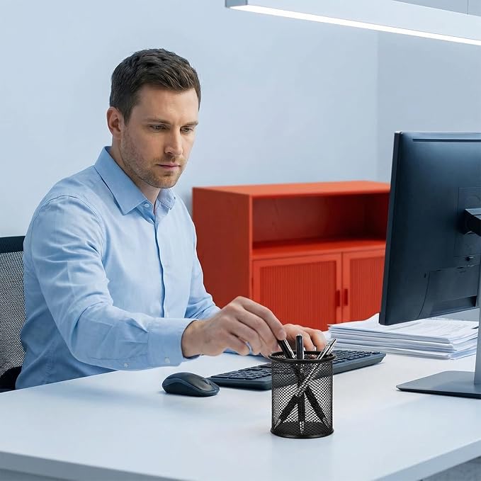 Pen Holder Mesh Pencil Holder Metal Pen Holder Cup Pencil Cup Holder - Image 7