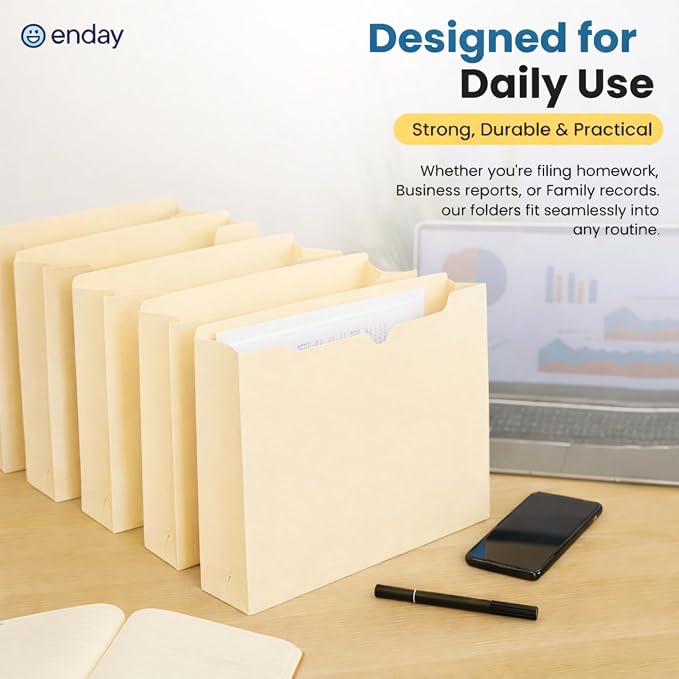 Enday Manilla Folders 8.5 x 11 File Folders - Image 6