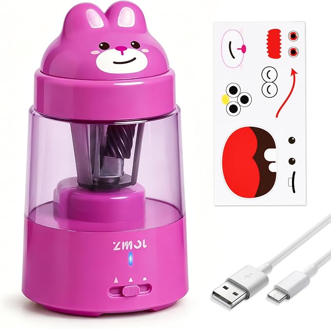 ZMOL Colored Pencil Sharpener for Kids Gift, Rechargeable Electric Pencil by ZMOL