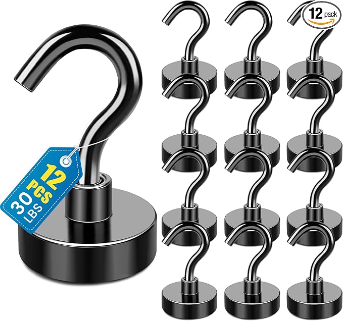 LOVIMAG Magnetic Hooks, 12 Pack 30lbs+ Magnet Hook 2026 Cruise Cabin Ship by LOVIMAG