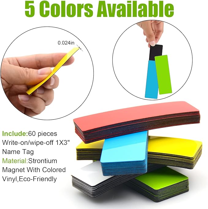 STTMGN Dry Erase Magnetic Labels, Write On Magnets Sticker, Waterproof/Reusable - Image 5