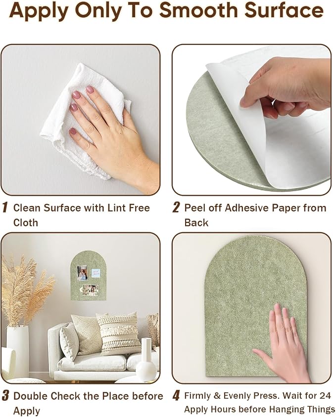Arched Felt Bulletin Board, Cork Board Alternative - Image 7