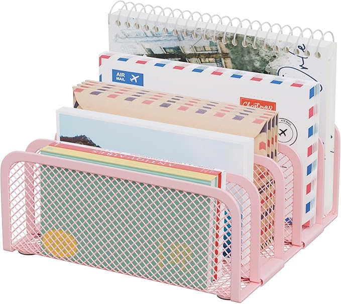 Mail Organizer Countertop, Metal File Holder by GDINDINFAN
