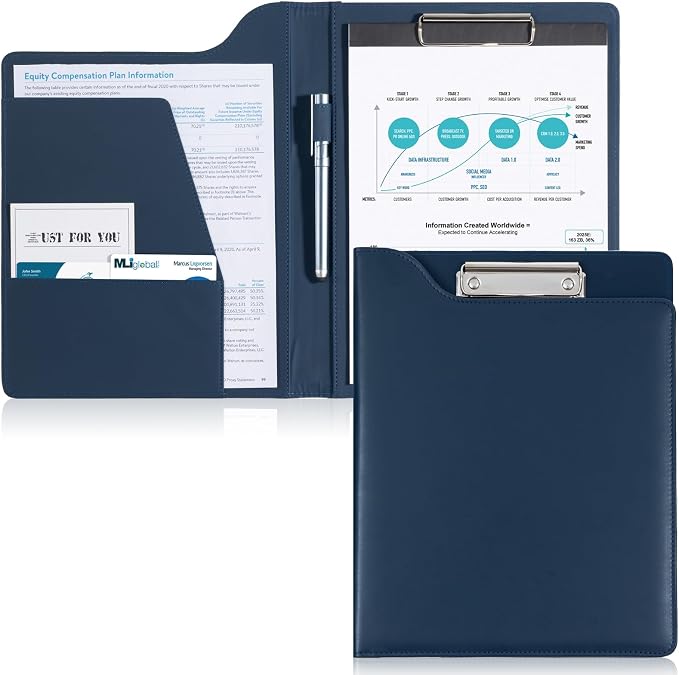 ProCase Clipboard Folder Portfolio, A4 Leather Padfolio Clipboard, Professional by ProCase