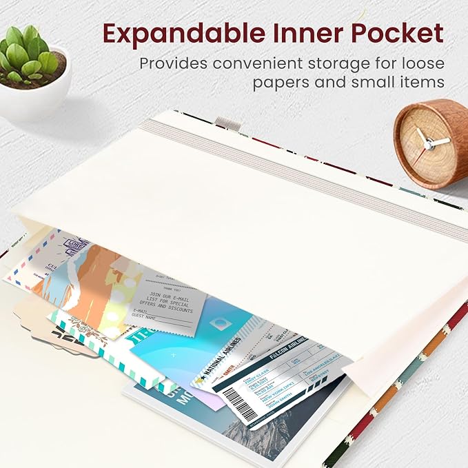 Taja Lined Journal Notebook for Women & Men, Hardcover Leather Journal for - Image 5