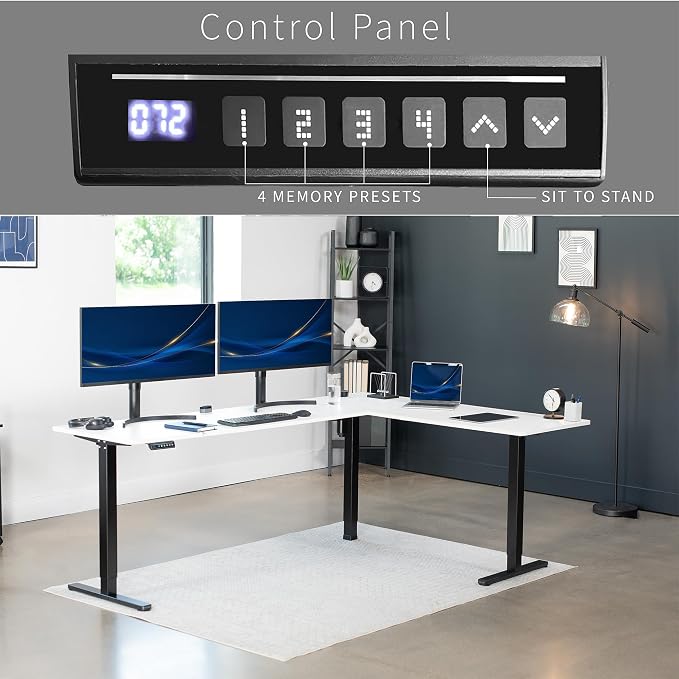 VIVO Electric Corner 84 x 63 inch L-Shaped Standing Desk, Memory Height - Image 5