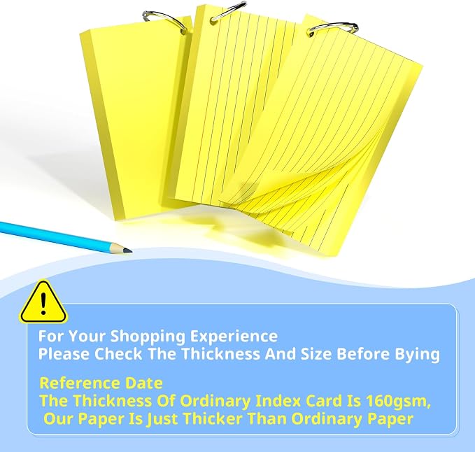 Index Cards 3x5 Inches, Punched Lined Study Card Ruled Flashcards Notecards - Image 5