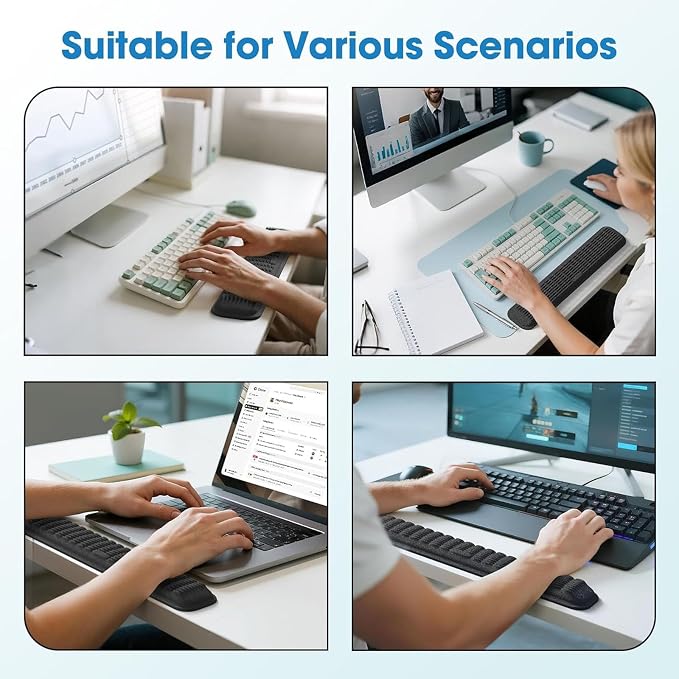 MEKASS Keyboard Wrist Rest, Soft Memory Foam Wrist Support, Keyboard Hand Rest - Image 7