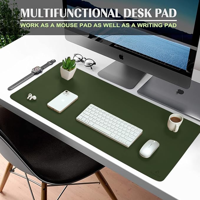 K KNODEL Large Office Leather Desk Mat, Mouse and Keyboard Pad, Computer and - Image 9