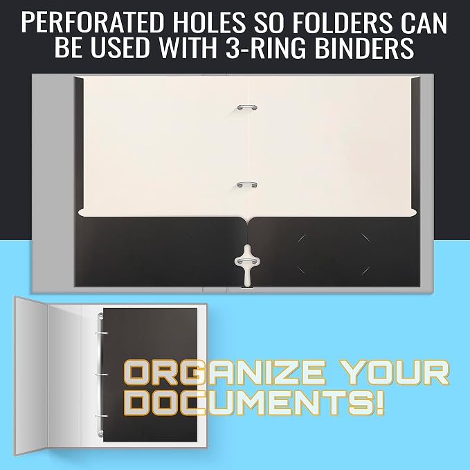 Better Office Products Two Pocket Portfolio Folders, Letter Size Paper Folders - Image 5