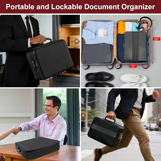 Fireproof Document Box with 5200℉ Heat Insulated, Document Organizer with Lock - Image 7
