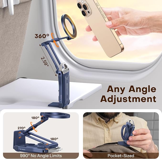 OMOTON TP02 360°Rotating for MagSafe Tripod Mount, Adjustable Aluminum Magnetic - Image 5