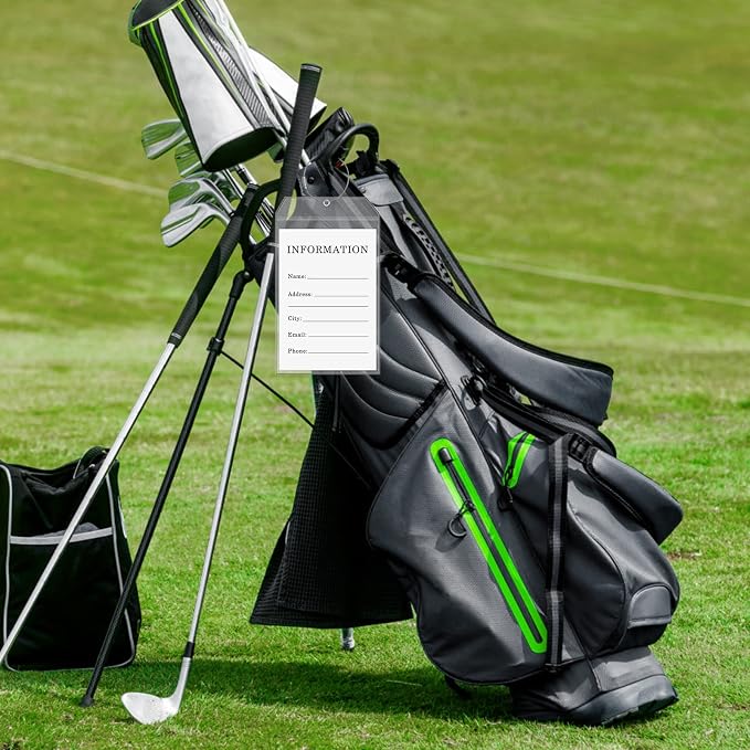 Fowecelt 2 Pack Extra Large Golf Luggage Tag 9" x 6" Travel Luggage Bag Plastic - Image 2