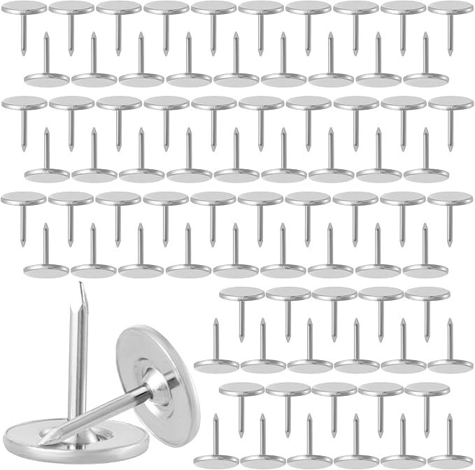 120pcs Flat Head Thumb Tacks for Wall, 0.4" x 0.51" Decorative Wall Pins Nails by Unknown
