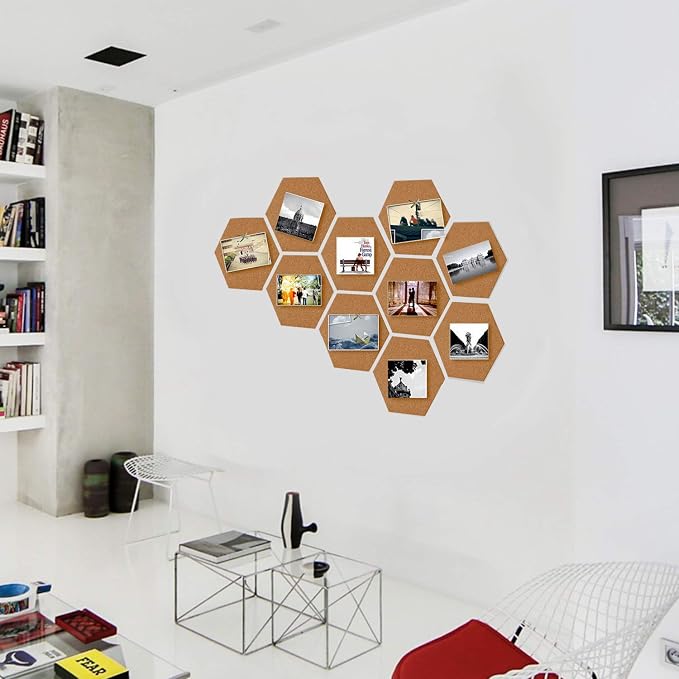 HBlife 10 Pack Self-Adhesive Cork Board Tiles Mini Wall Bulletin Board - Image 7