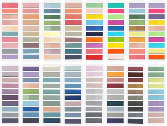 ELII 3200pcs Books Tabs for Annotating,Sticky Tabs Clear Sticky Notes, Morandi Page Markers for Notebooks, Multi-Colored Writable and Repositionable Book Flags Strip (3200pcs)-DeskLoop Office