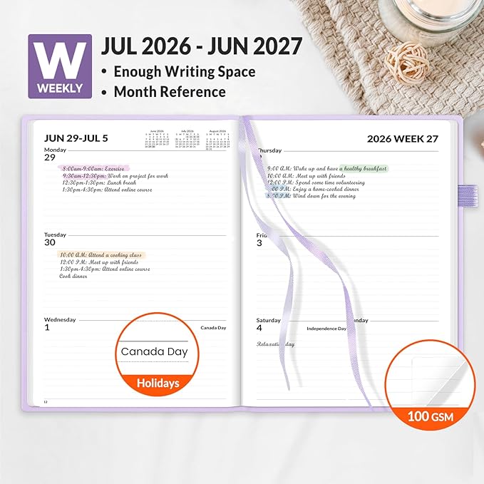 SUNEE 2026-2027 Weekly & Monthly Hardcover Planner 5.5" x 8.3" - Image 3