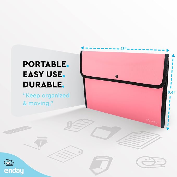 Enday Square Flap Plastic File Holder, A4 Letter Size - Image 5