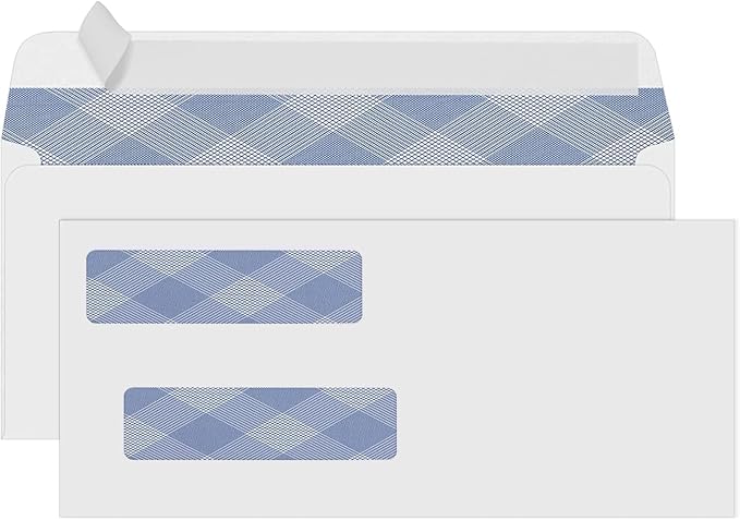 500#8 Self Seal Business Envelopes, PANDRI No.8 Double Window Design by PANDRI