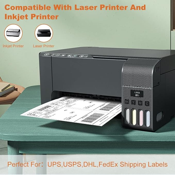 Half Sheet Laser/Ink Jet Shipping Labels UPS FedEx Address Labels - Image 5