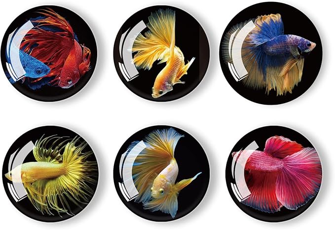 12Pcs Glass Strong Magnetic Refrigerator Magnet Fridge Sticker,Fish Fridge Magnets Decoration for Crafts,Strong Fridge Magnets for Kitchen, School,Office Whiteboard, Cabinet and Dishwasher-DeskLoop Office