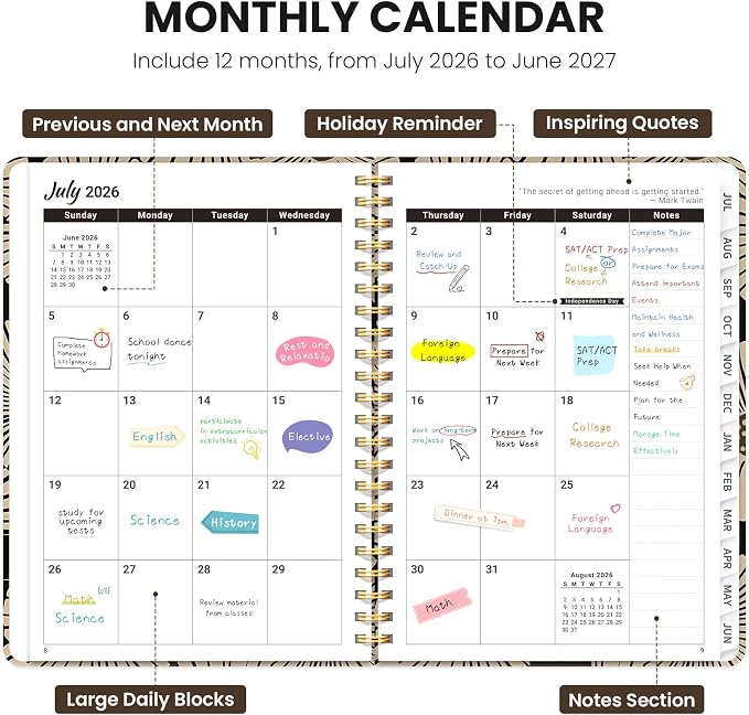Planner 2026-2027, Monthly and Weekly Academic Planner July 2026 - Image 2